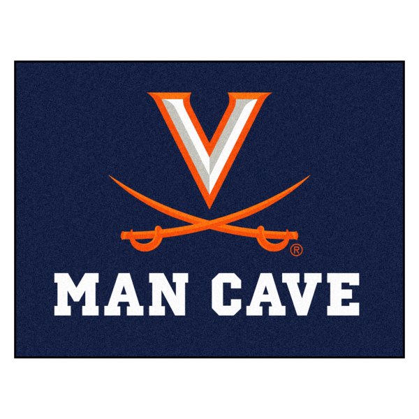 FanMats® - University of Virginia 33.75" x 42.5" Nylon Face Man Cave All-Star Floor Mat with "V with Swords" Logo