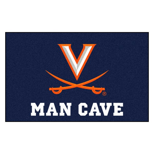 FanMats® - University of Virginia 60" x 96" Nylon Face Man Cave Ulti-Mat with "V with Swords" Logo