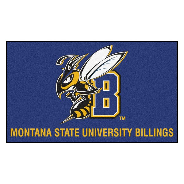 FanMats® - Montana State University Billings 19" x 30" Nylon Face Starter Mat with "Yellow Jacket & B" Logo & Wordmark