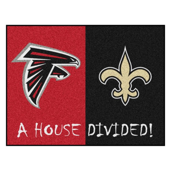 FanMats® - Atlanta Falcons/New Orleans Saints 33.75" x 42.5" Nylon Face House Divided Floor Mat