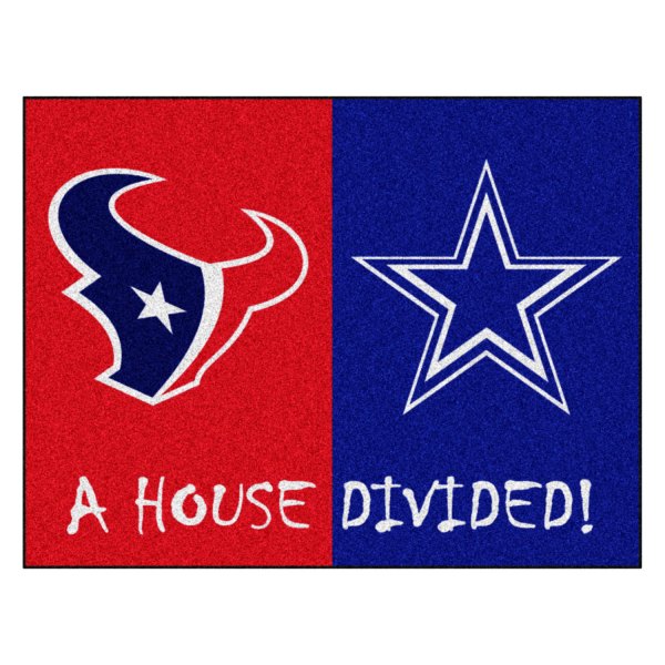 FanMats® - Houston Texans/Dallas Cowboys 33.75" x 42.5" Nylon Face House Divided Floor Mat