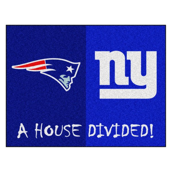 FanMats® - New England Patriots/New York Giants 33.75" x 42.5" Nylon Face House Divided Floor Mat