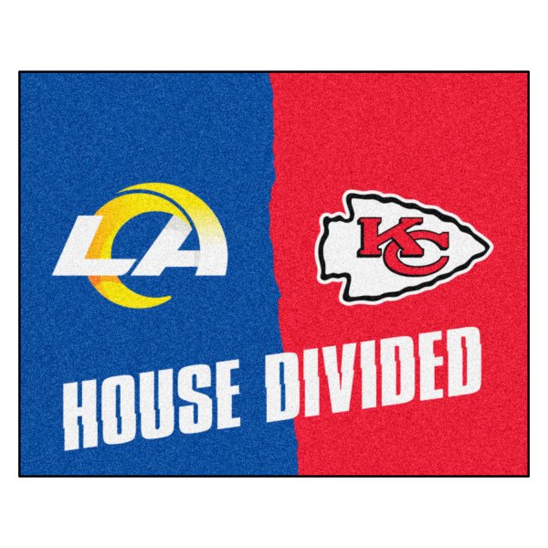 FanMats® - Los Angeles Rams/Kansas City Chiefs 33.75" x 42.5" Nylon Face House Divided Floor Mat