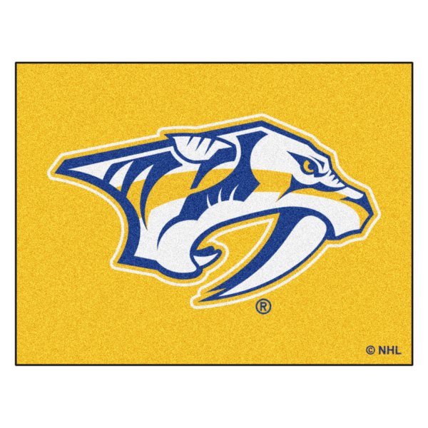 FanMats® - Nashville Predators 33.75" x 42.5" Yellow Nylon Face All-Star Floor Mat with "Saber Tooth Tiger" Logo