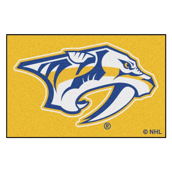 FanMats® - Nashville Predators 19" x 30" Yellow Nylon Face Starter Mat with "Saber Tooth Tiger" Logo
