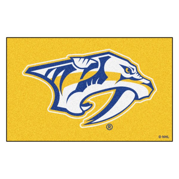 FanMats® - Nashville Predators 60" x 96" Yellow Nylon Face Ulti-Mat with "Saber Tooth Tiger" Logo