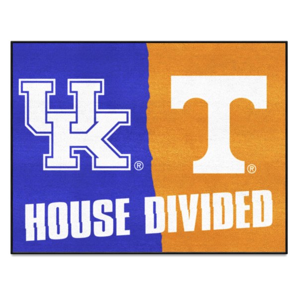 FanMats® - University of Kentucky/University of Tennessee 33.75" x 42.5" Nylon Face House Divided Floor Mat