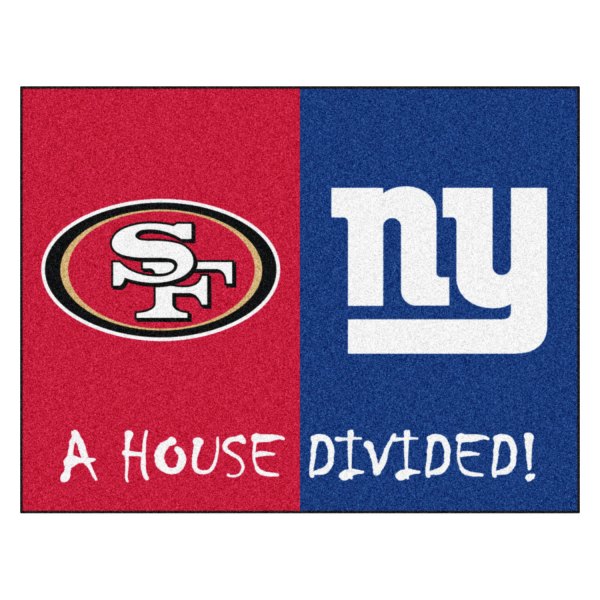 FanMats® - San Francisco 49ers/New York Giants 33.75" x 42.5" Nylon Face House Divided Floor Mat
