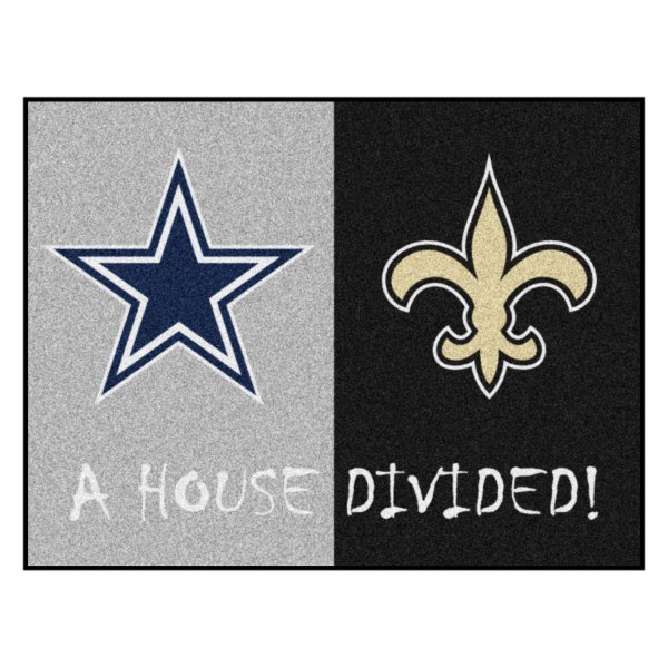 FanMats® - Dallas Cowboys/New Orleans Saints 33.75" x 42.5" Nylon Face House Divided Floor Mat