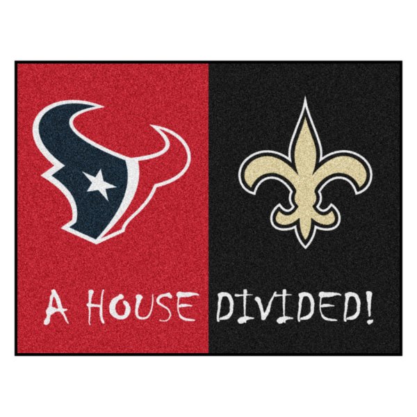 FanMats® - Houston Texans/New Orleans Saints 33.75" x 42.5" Nylon Face House Divided Floor Mat