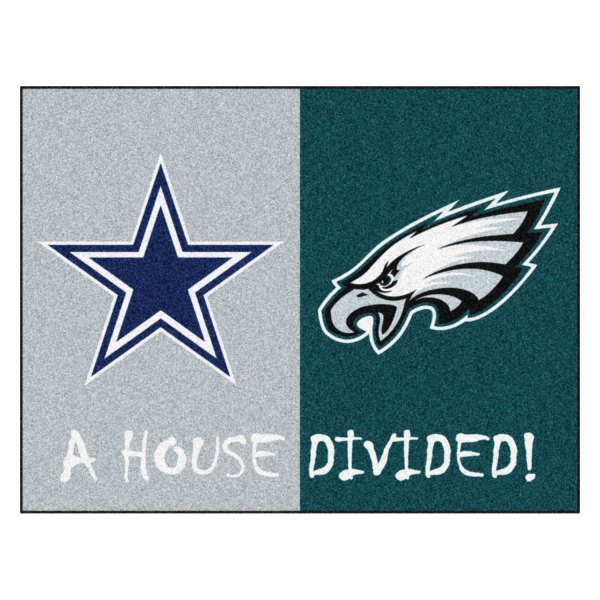 FanMats® - Dallas Cowboys/Philadelphia Eagles 33.75" x 42.5" Nylon Face House Divided Floor Mat