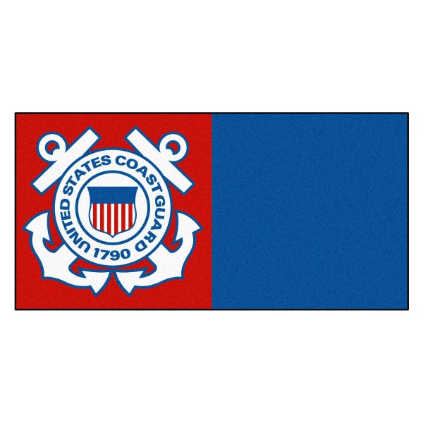 FanMats® - U.S. Coast Guard 18" x 18" Nylon Face Team Carpet Tiles with "U.S. Coast Guard" Official Logo