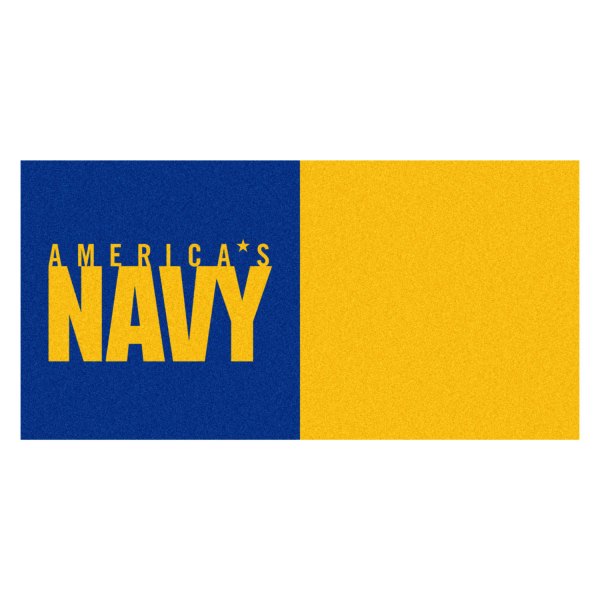 FanMats® - U.S. Navy 18" x 18" Nylon Face Team Carpet Tiles with "Americas Navy" Official Logo