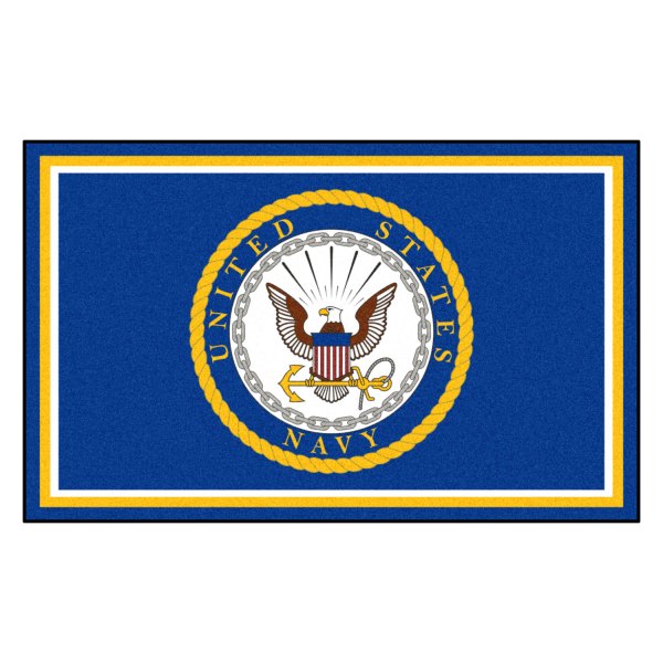 FanMats® - U.S. Navy 48" x 72" Nylon Face Ultra Plush Floor Rug with "Navy's Crest" Logo