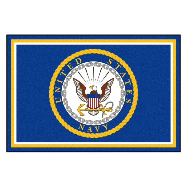 FanMats® - U.S. Navy 60" x 96" Nylon Face Ultra Plush Floor Rug with "Navy's Crest" Logo