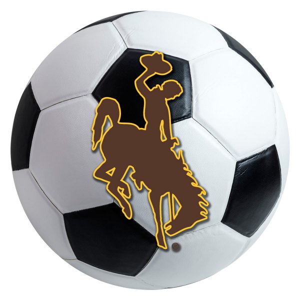 FanMats® - University of Wyoming 27" Dia Nylon Face Soccer Ball Floor Mat with "Bucking Cowboy" Logo