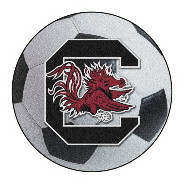 FanMats® - University of South Carolina 27" Dia Nylon Face Soccer Ball Floor Mat with "Block C & Gamecock" Logo