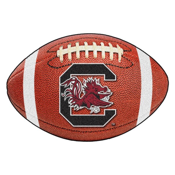 FanMats® - University of South Carolina 20.5" x 32.5" Nylon Face Football Ball Floor Mat with "Block C & Gamecock" Logo