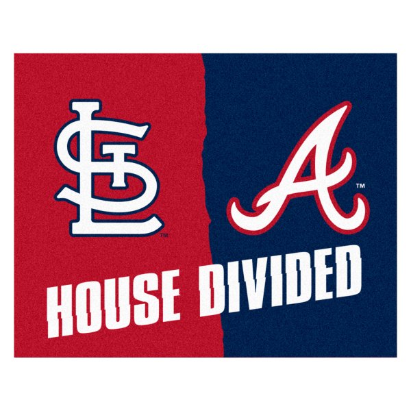 FanMats® - St. Louis Cardinals/Atlanta Braves 33.75" x 42.5" Nylon Face House Divided Floor Mat