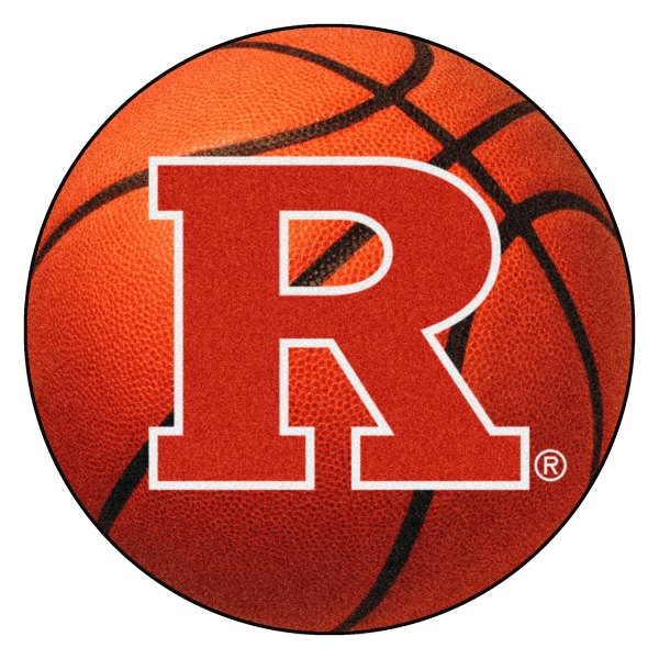 FanMats® - Rutgers University 27" Dia Nylon Face Basketball Ball Floor Mat with "Block R" Logo