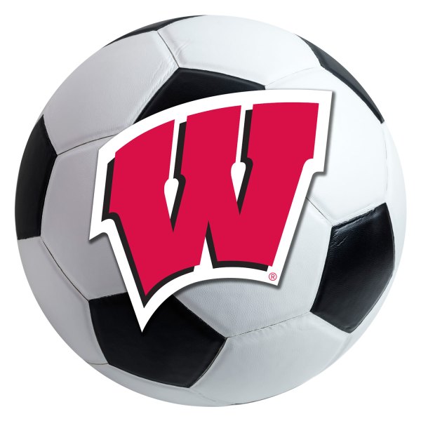 FanMats® - University of Wisconsin 27" Dia Nylon Face Soccer Ball Floor Mat with "W" Logo
