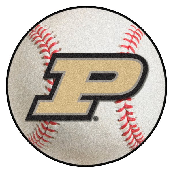FanMats® - Purdue University 27" Dia Nylon Face Baseball Ball Floor Mat with "P" Logo