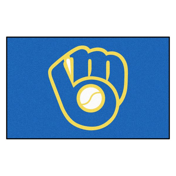 FanMats® - Milwaukee Brewers 60" x 96" Nylon Face Ulti-Mat with "MB Glove" Logo