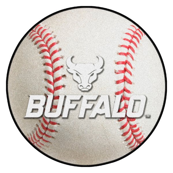 FanMats® - State University of New York at Buffalo 27" Dia Nylon Face Baseball Ball Floor Mat with "Buffalo Head & Wordmark" Logo