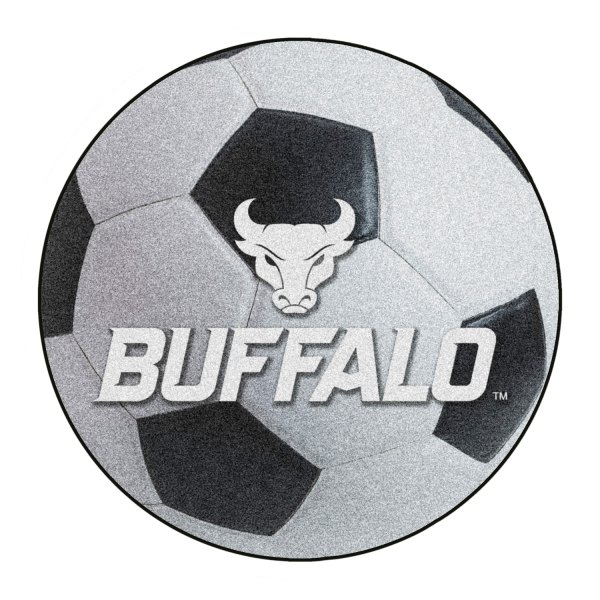 FanMats® - State University of New York at Buffalo 27" Dia Nylon Face Soccer Ball Floor Mat with "Buffalo Head & Wordmark" Logo