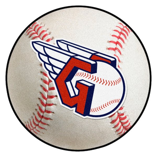 FanMats® - Cleveland Indians 27" Dia Nylon Face Baseball Ball Floor Mat with "C" Logo