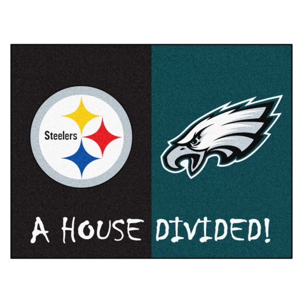 FanMats® - Pittsburgh Steelers/Philadelphia Eagles 33.75" x 42.5" Nylon Face House Divided Floor Mat