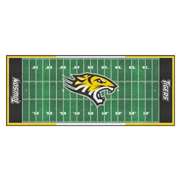 FanMats® - Towson University 30" x 72" Nylon Face Football Field Runner Mat with "Tiger" Logo & Wordmark