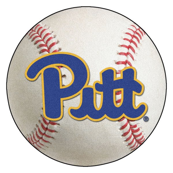FanMats® - University of Pittsburgh 27" Dia Nylon Face Baseball Ball Floor Mat with "Script Pitt" Logo