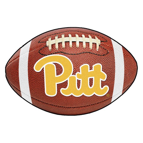 FanMats® - University of Pittsburgh 20.5" x 32.5" Nylon Face Football Ball Floor Mat with "Script Pitt" Logo