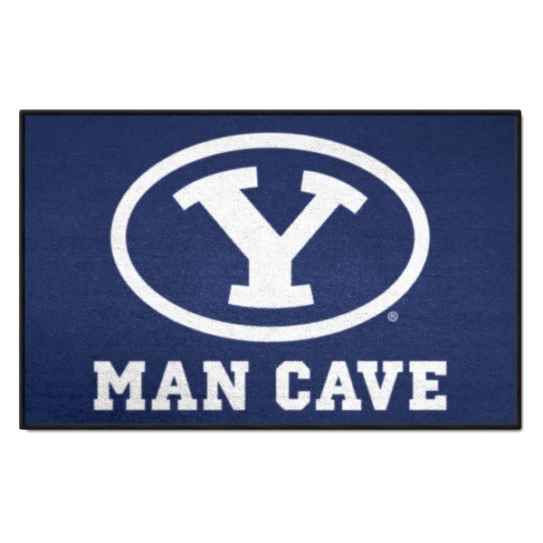 FanMats® - Brigham Young University 19" x 30" Nylon Face Man Cave Starter Mat with "Oval Y" Logo