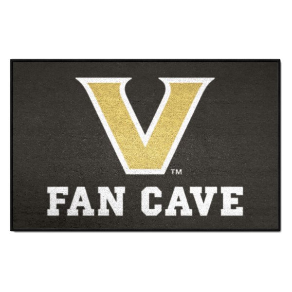 FanMats® - Vanderbilt University 19" x 30" Nylon Face Fan Cave Starter Mat with "V Star" Logo
