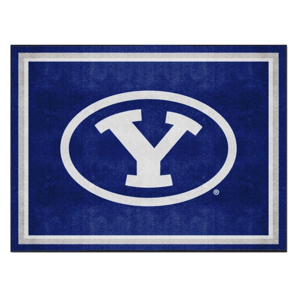 FanMats® - Brigham Young University 96" x 120" Nylon Face Ultra Plush Floor Rug with "Oval Y" Logo