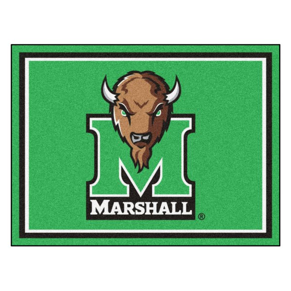 FanMats® - Marshall University 96" x 120" Nylon Face Ultra Plush Floor Rug with "Bison Head & M" Logo