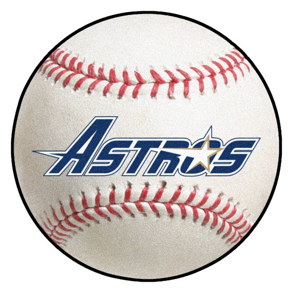 FanMats® - Cooperstown Retro Collection 1995 Houston Astros Baseball Mat 27" Dia Nylon Face Retro Baseball Ball Floor Mat