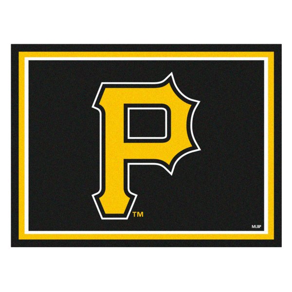 FanMats® - Pittsburgh Pirates 96" x 120" Nylon Face Ultra Plush Floor Rug with "Circular Pittsburgh Pirates with P" Logo