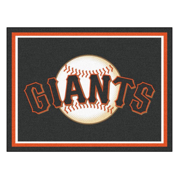 FanMats® - San Francisco Giants 96" x 120" Nylon Face Ultra Plush Floor Rug with "Baseball with Giants Wordmark" Logo