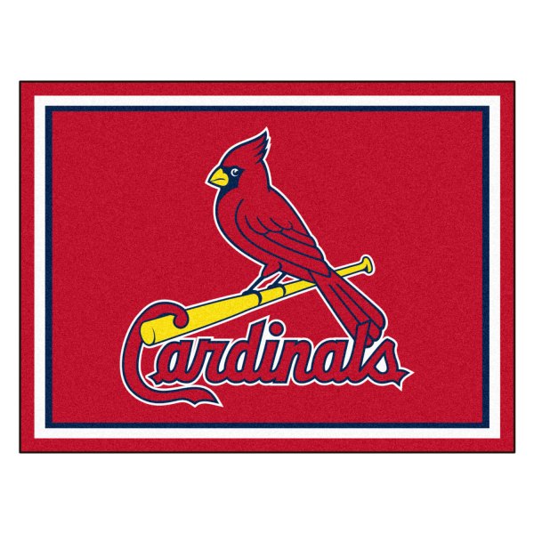 FanMats® - St. Louis Cardinals 96" x 120" Nylon Face Ultra Plush Floor Rug with "Cardinal with Bat & Cardinals Wordmark" Logo