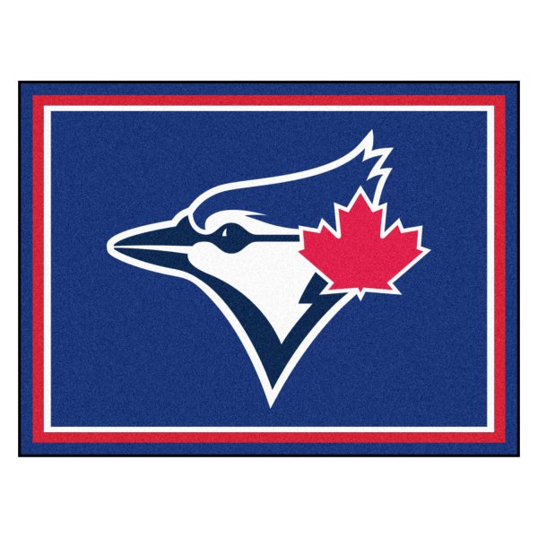 FanMats® - Toronto Blue Jays 96" x 120" Nylon Face Ultra Plush Floor Rug with "Circular Toronto Blue Jays & Blue Jay" Logo