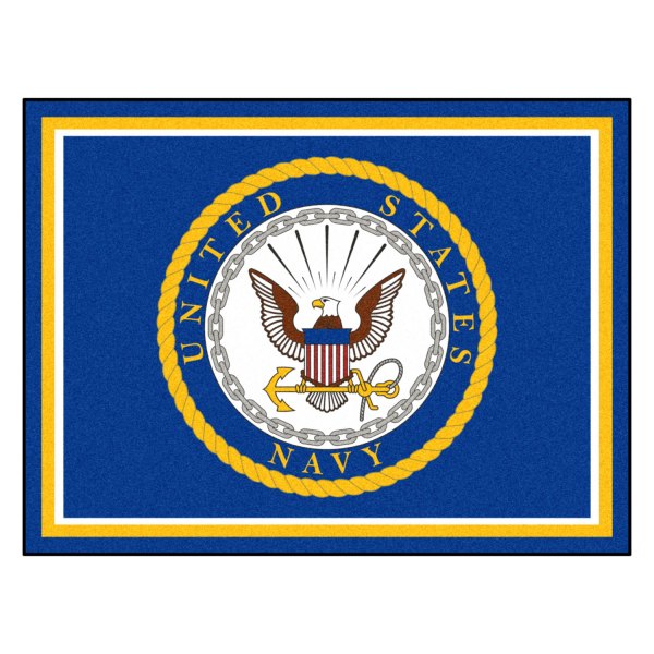 FanMats® - U.S. Navy 96" x 120" Nylon Face Ultra Plush Floor Rug with "Navy's Crest" Logo