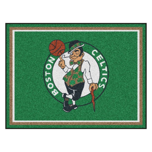 FanMats® - Boston Celtics 96" x 120" Nylon Face Ultra Plush Floor Rug with "Clover & Celtics" Logo
