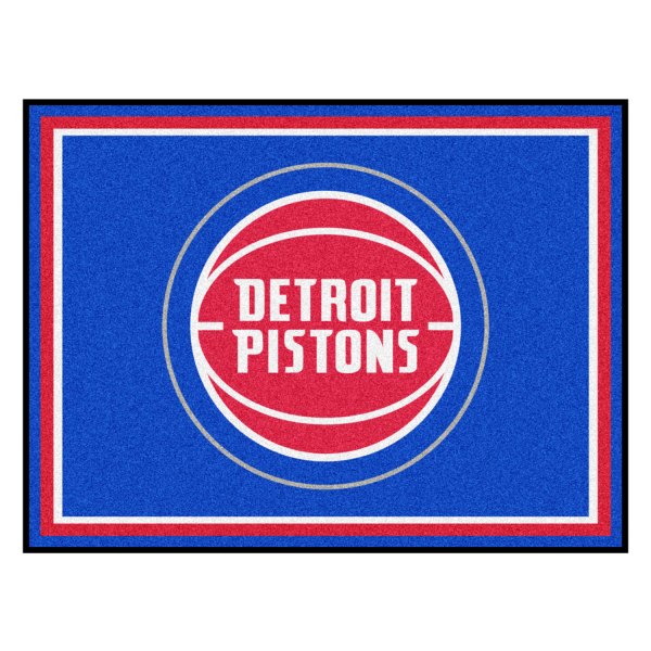 FanMats® - Detroit Pistons 96" x 120" Nylon Face Ultra Plush Floor Rug with "Basketball with Wordmark" Logo