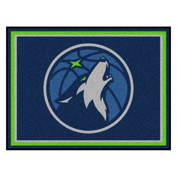 FanMats® - Minnesota Timberwolves 96" x 120" Nylon Face Ultra Plush Floor Rug with "Basketball & Wolf" Partial Logo