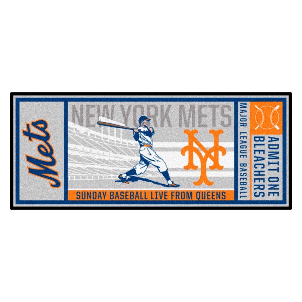 FanMats® - Cooperstown Retro Collection 2014 New York Mets 30" x 72" Nylon Face Retro Ticket Runner Mat