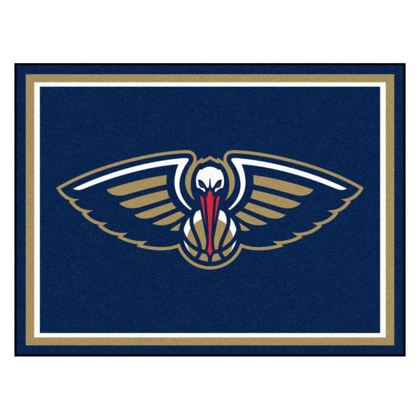 FanMats® - New Orleans Pelicans 96" x 120" Nylon Face Ultra Plush Floor Rug with "Pelican with Wordmark" Logo