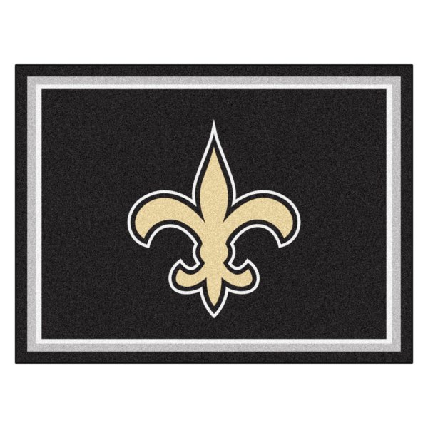 FanMats® - New Orleans Saints 96" x 120" Nylon Face Ultra Plush Floor Rug with "Fluer-De-Lis" Logo